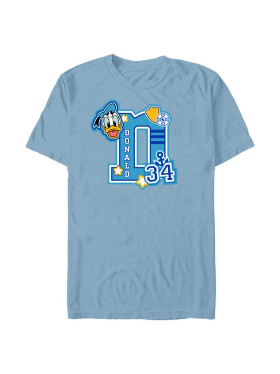 Donald Duck Varsity 34 - Short Sleeve Blended T-Shirt for Adults - Customized-Ocean Blue