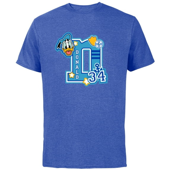 Disney Donald Duck Varsity 34 - Short Sleeve Cotton T-Shirt for Adults - Customized-Royal Heather