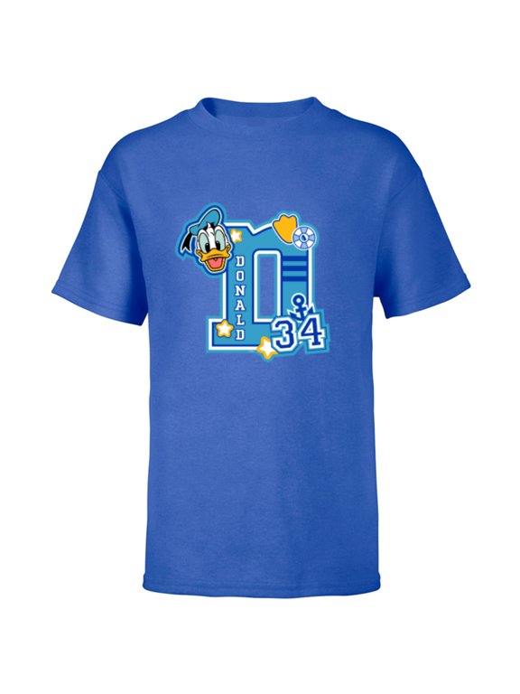 Donald Duck Varsity 34 - Short Sleeve T-Shirt for Kids - Customized-Royal