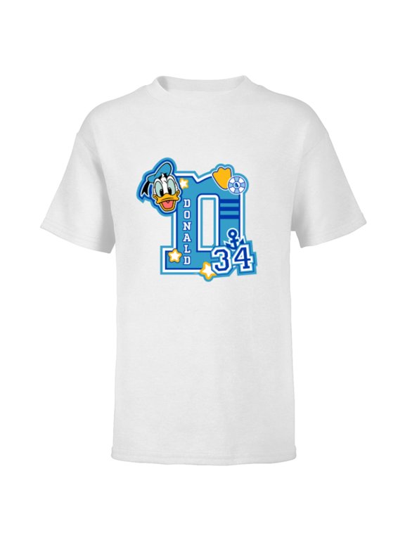 Donald Duck Varsity 34 - Short Sleeve T-Shirt for Kids - Customized-White