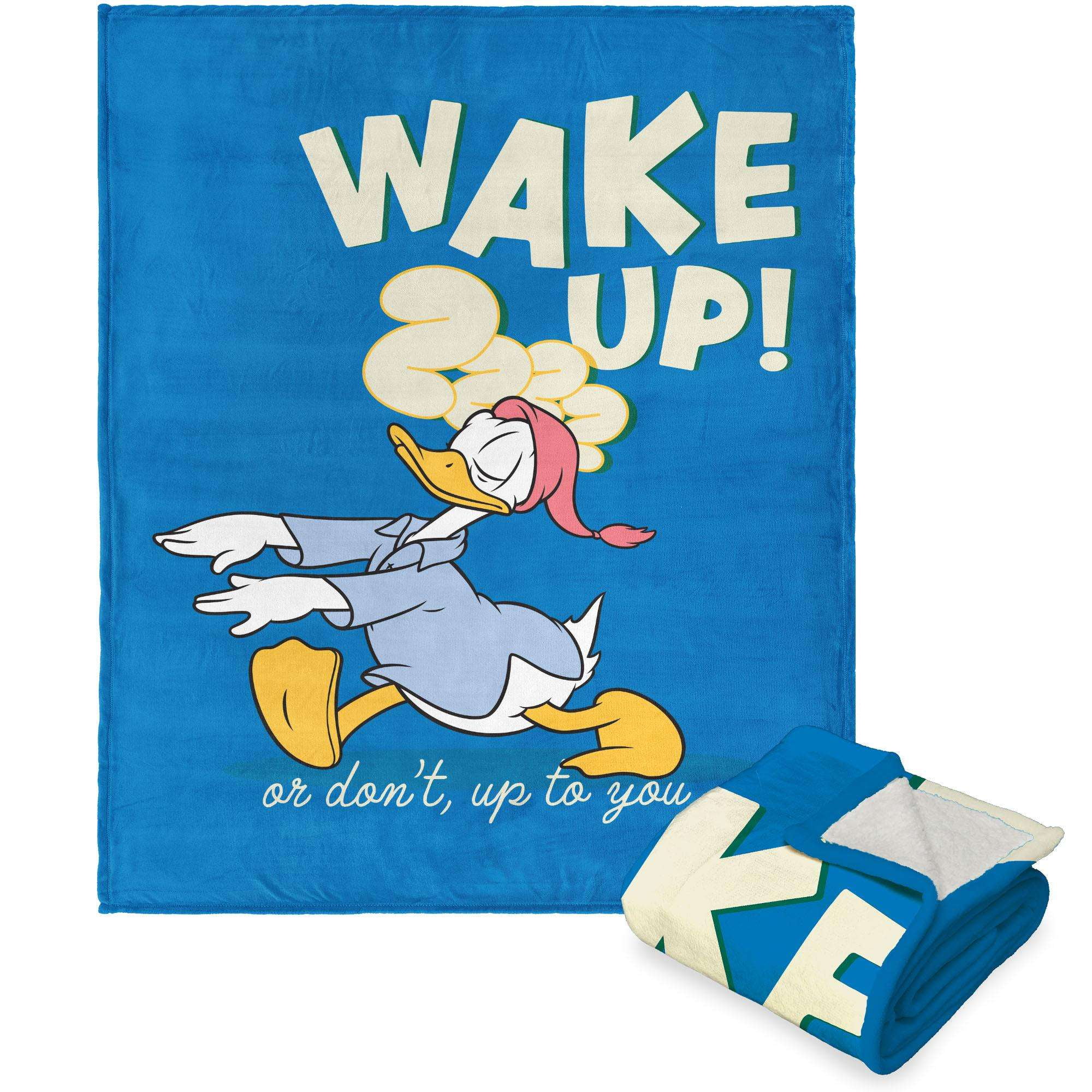 Disney Donald Duck Wake Up Kids Silk Touch Sherpa Throw Blanket