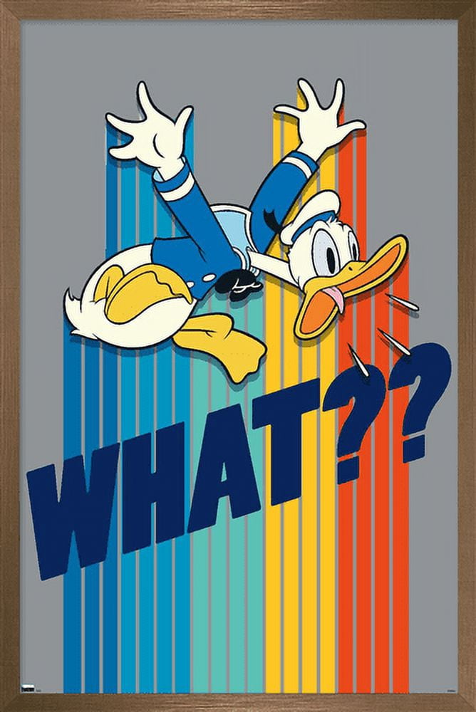 Disney Donald Duck - What Wall Poster, 14.725" x 22.375", Framed