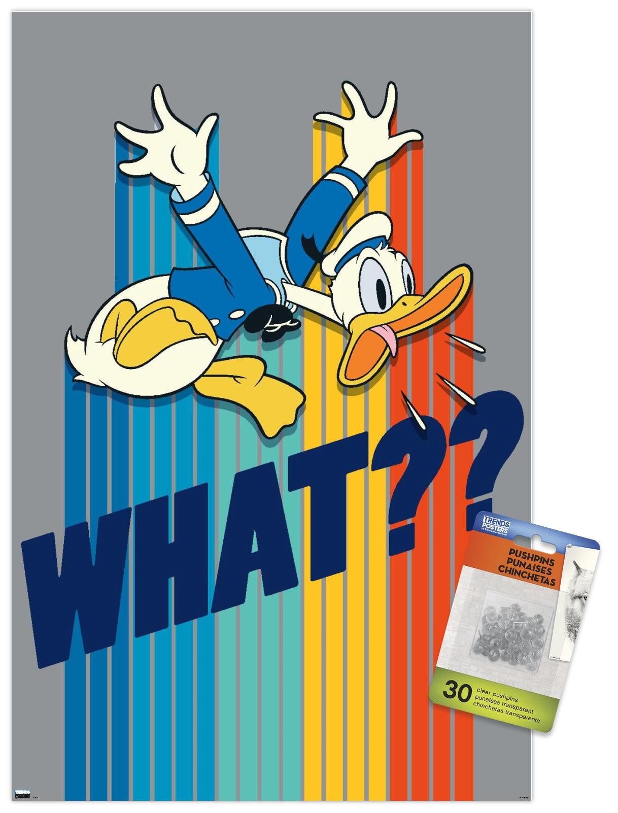 Disney Donald Duck - What Wall Poster with Pushpins, 14.725" x 22.375"