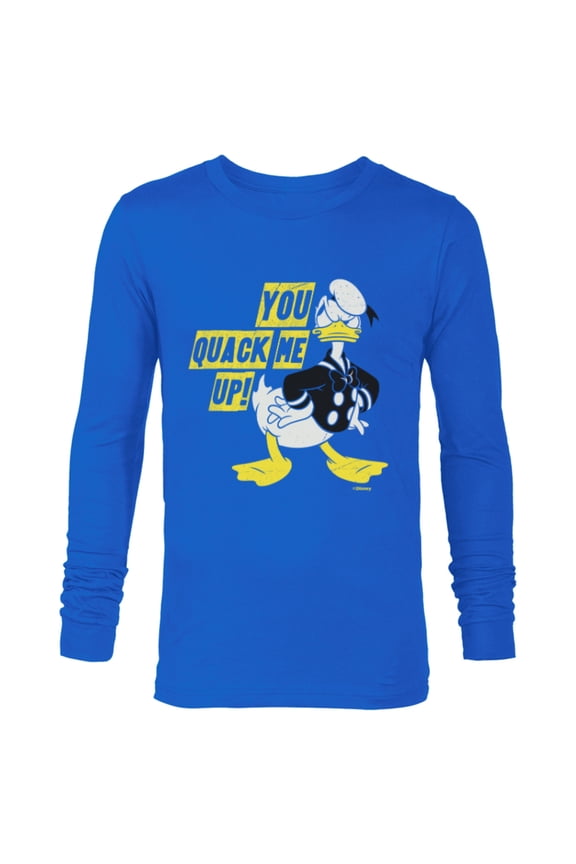 Donald Duck You Quack Me Up Vintage Classics - Long Sleeve T-Shirt for Men - Customized-Navy
