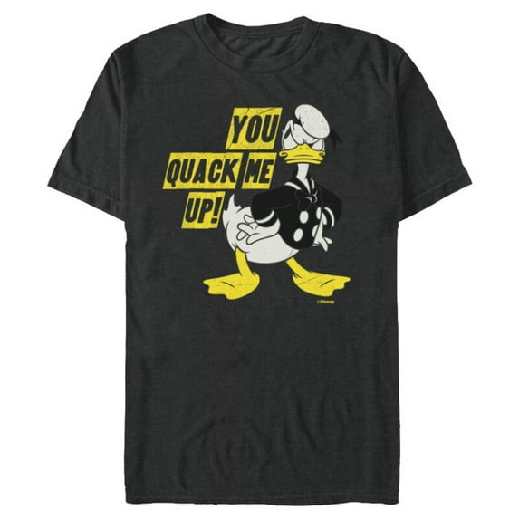Disney Donald Duck You Quack Me Up Vintage Classics - Short Sleeve Blended T-Shirt for Adults - Customized-Dark Heather