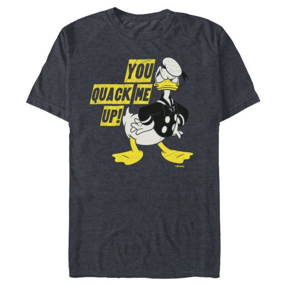 Disney Donald Duck You Quack Me Up Vintage Classics - Short Sleeve Blended T-Shirt for Adults - Customized-Navy Heather