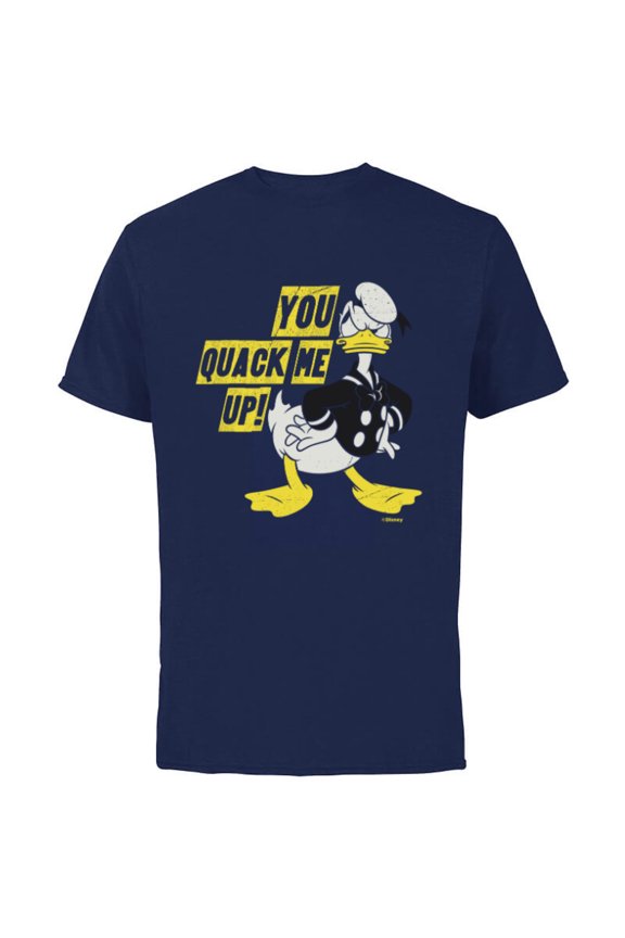 Donald Duck You Quack Me Up Vintage Classics - Short Sleeve Cotton T-Shirt for Adults - Customized-Navy