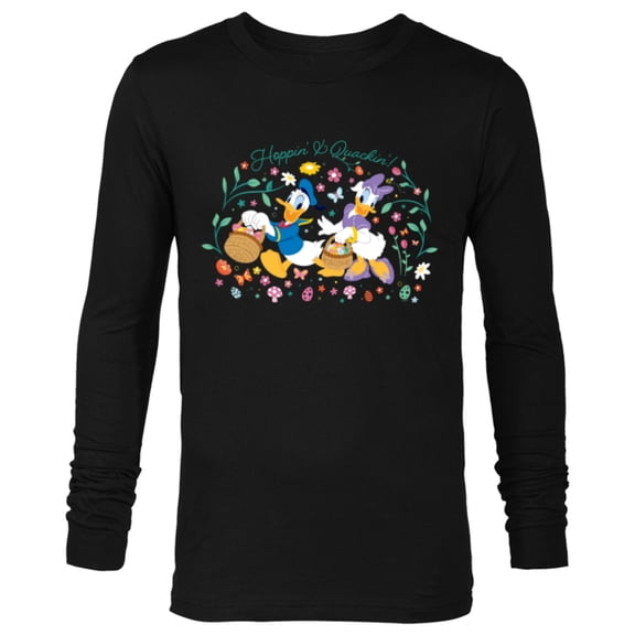 Disney Donald Duck and Daisy Duck Easter Hoppin’ & Quackin’ - Long Sleeve T-Shirt for Men - Customized-Black