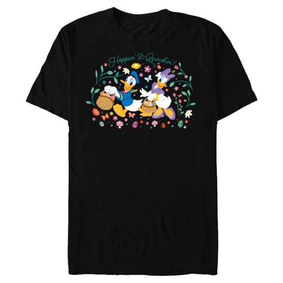 Disney Donald Duck and Daisy Duck Easter Hoppin’ & Quackin’ - Short Sleeve Blended T-Shirt for Adults - Customized-Black
