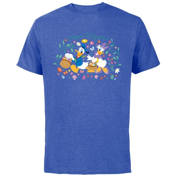 Disney Donald Duck and Daisy Duck Easter Hoppin’ & Quackin’ - Short Sleeve Cotton T-Shirt for Adults - Customized-Royal Heather