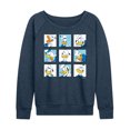 thumbnail image 1 of Disney - Donald Grid Women's Lightweight French Terry Wide Neck Long Sleeve Graphic Shirt, 1 of 5