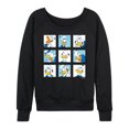 thumbnail image 1 of Disney - Donald Grid Women's Lightweight French Terry Wide Neck Long Sleeve Graphic Shirt, 1 of 5