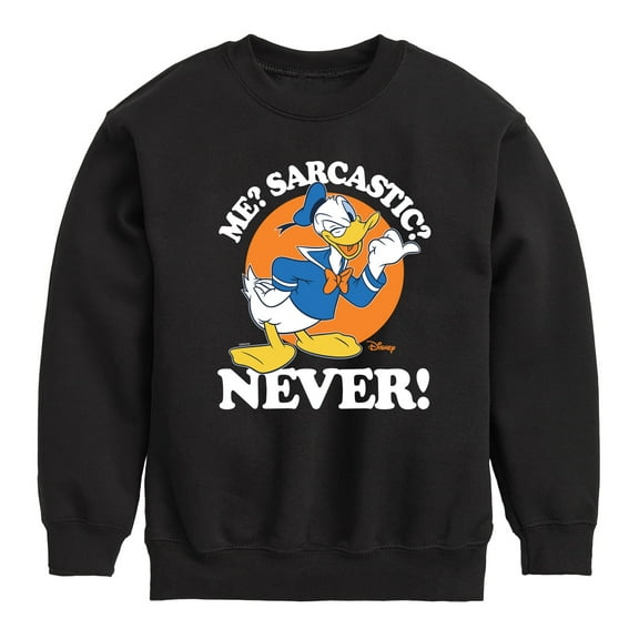 Disney - Donald Me Sarcastic Never - Toddler & Youth Crewneck Fleece Sweatshirt