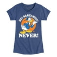 thumbnail image 1 of Disney - Donald Me Sarcastic Never - Toddler & Youth Girls Short Sleeve Graphic T-Shirt, 1 of 5