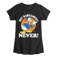 thumbnail image 1 of Disney - Donald Me Sarcastic Never - Toddler & Youth Girls Short Sleeve Graphic T-Shirt, 1 of 5