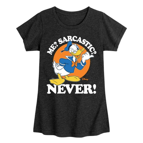 Disney - Donald Me Sarcastic Never - Toddler & Youth Girls Short Sleeve Graphic T-Shirt