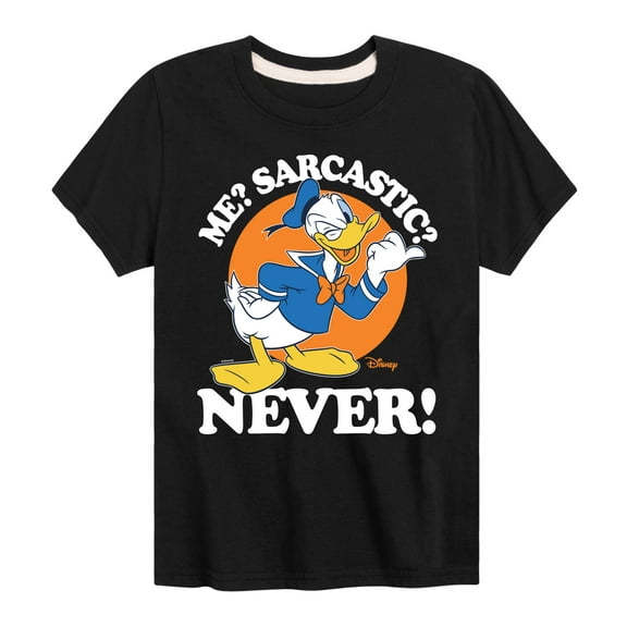 Disney - Donald Me Sarcastic Never - Toddler & Youth Short Sleeve Graphic T-Shirt