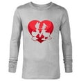 thumbnail image 1 of Disney Donald and Daisy Duck Valentine's Day Heart - Long Sleeve T-Shirt for Men - Customized-Athletic Heather, 1 of 5