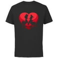 thumbnail image 1 of Disney Donald and Daisy Duck Valentine's Day Heart - Short Sleeve Cotton T-Shirt for Adults - Customized-Black, 1 of 5