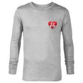 thumbnail image 1 of Disney Donald and Daisy Duck Valentine's Day Small Heart - Long Sleeve T-Shirt for Men - Customized-Athletic Heather, 1 of 5
