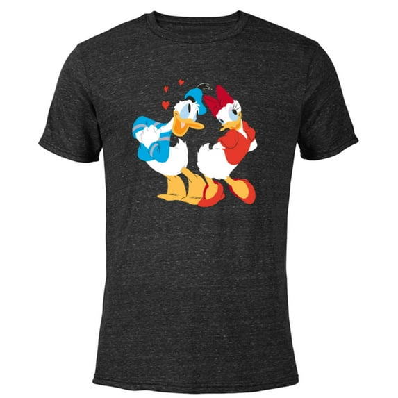 Disney Donald and Daisy Sweethearts Valentine’s Day - Short Sleeve Blended T-Shirt for Adults – Customized-Black