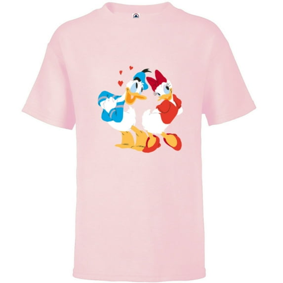 Disney Donald and Daisy Sweethearts Valentine’s Day - Short Sleeve T-Shirt for Kids – Customized-Soft Pink