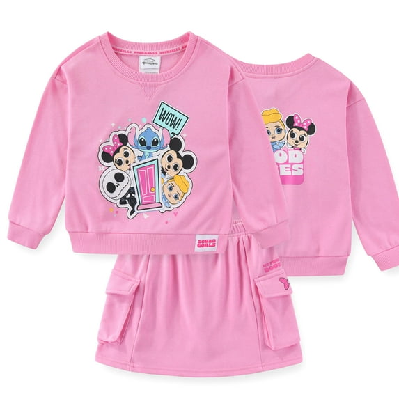 Disney Doorables French Terry Sweatshirt and Skort Skirt Set (Girls), 2 Piece Set, Sizes 4-12