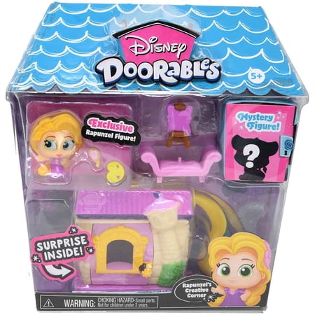 Disney Doorables Mini Playset – Rapunzel’s Creative Corner with Exclusive Rapunzel Figure, Surprise Character & Accessories – Stackable Collectible Playset