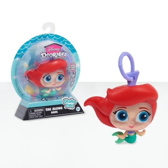Disney Doorables Tag-A-Longs Ariel Wearable Figure and Charms Series 1, Styles May Vary, Officially Licensed Kids Toys for Ages 5 Up, Gifts and Presents