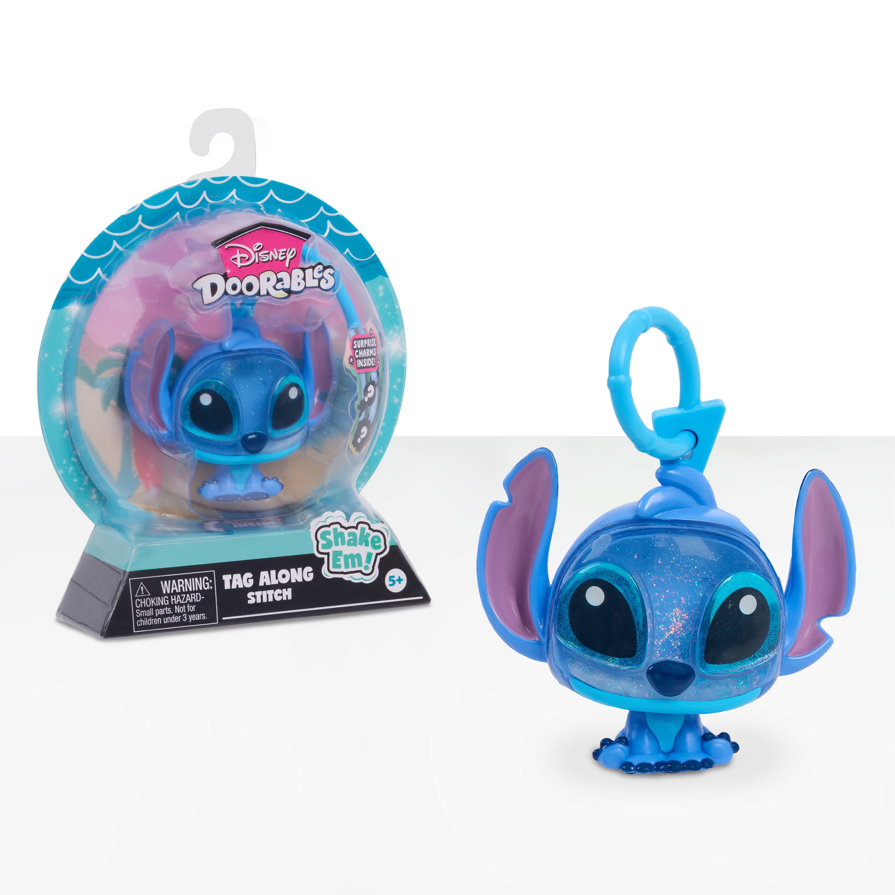 Disney Doorables Tag-A-Longs Stitch Wearable Figure and Charms Series 1,  Styles May Vary, Officially Licensed Kids Toys for Ages 3 Up, Gifts and