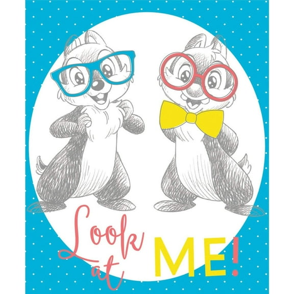 Disney "Dressed to Impress" Chip n' Dale Look at Me 100% Cotton Fabric Sold by the Panel