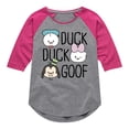 thumbnail image 1 of Disney - Duck Duck Goof - Toddler & Youth Girls Raglan Graphic T-Shirt, 1 of 5