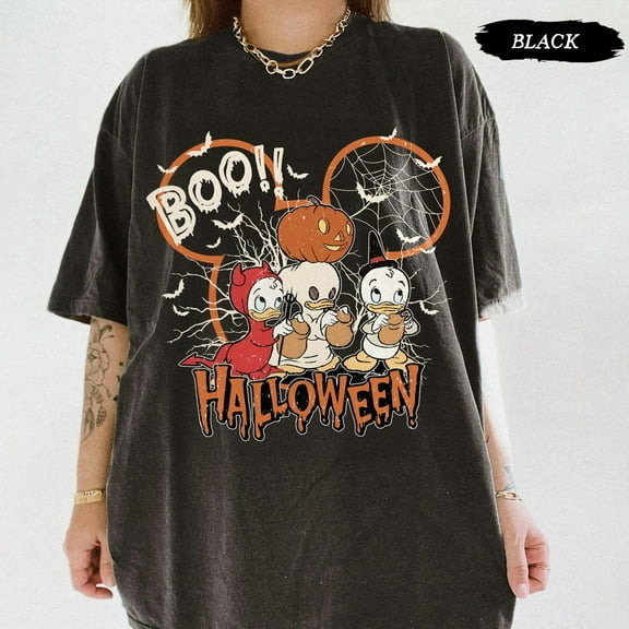 Disney Duck Halloween Shirt, Huey Dewey Louie Boo Tee, Trick or Treat Halloween Tee, Spooky Season Disney Shirt, Disney Family Halloween Tee