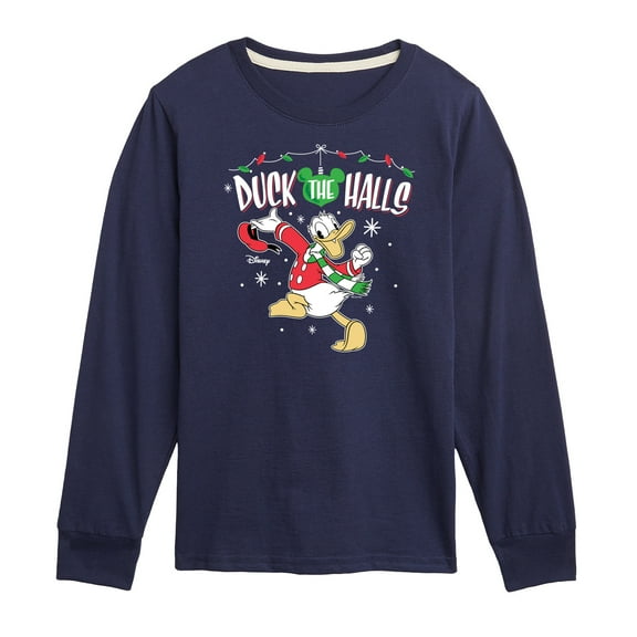 Disney - Duck The Halls Donald Duck Christmas - Toddler & Youth Long Sleeve Graphic T-Shirt