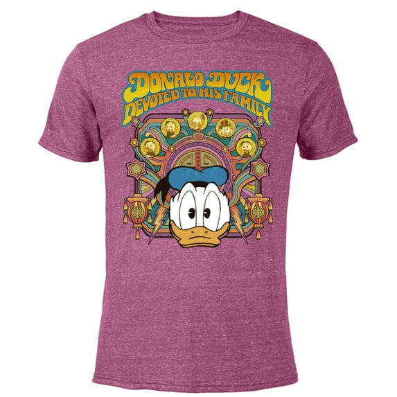 Disney DuckTales Donald Duck Devoted to His Family Retro - Short Sleeve Blended T-Shirt for Adults - Customized-Purple