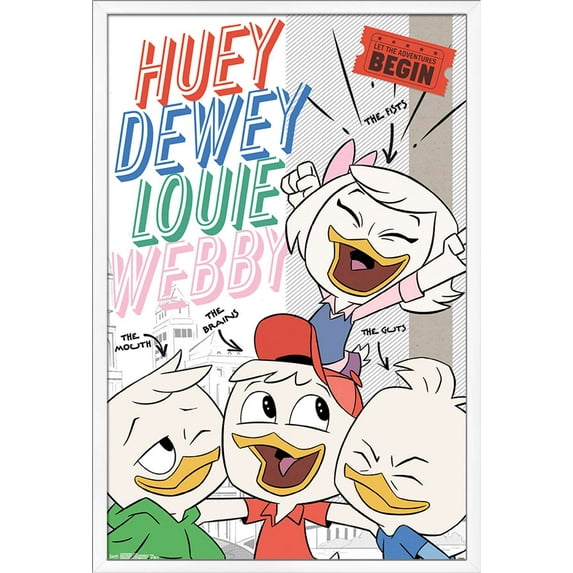 Disney Ducktales - Names Wall Poster, 22.375" x 34", Framed