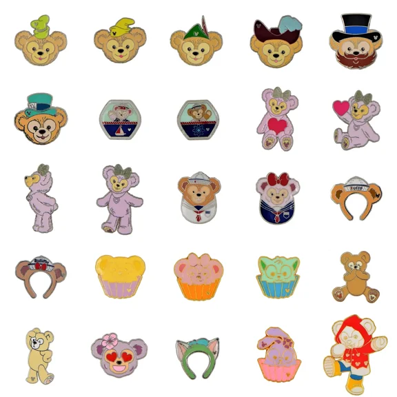 Disney Duffy The Bear 5 Assorted Trading Pins Disney California Adventure, Unisex