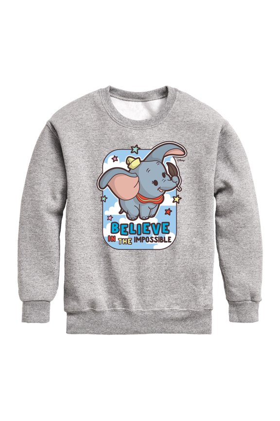 Dumbo Animated - Believe In The Impossible - Toddler & Youth Crewneck Fleece Sweatshirt