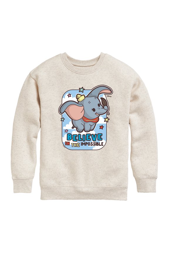 Dumbo Animated - Believe In The Impossible - Toddler & Youth Crewneck Fleece Sweatshirt