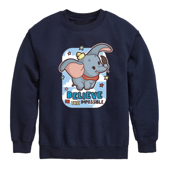 Disney Dumbo Animated - Believe In The Impossible - Toddler & Youth Crewneck Fleece Sweatshirt