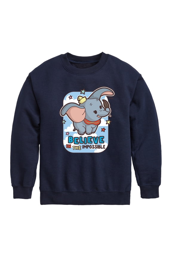 Dumbo Animated - Believe In The Impossible - Toddler & Youth Crewneck Fleece Sweatshirt