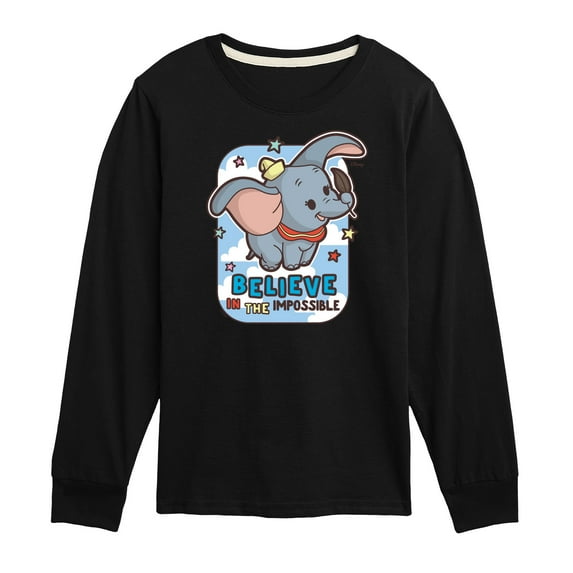 Disney Dumbo Animated - Believe In The Impossible - Toddler & Youth Long Sleeve Graphic T-Shirt