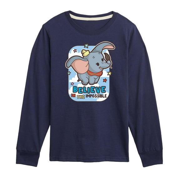 Disney Dumbo Animated - Believe In The Impossible - Toddler & Youth Long Sleeve Graphic T-Shirt