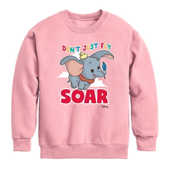 Disney Dumbo Animated - Don't Just Fly; Soar - Toddler & Youth Crewneck Fleece Sweatshirt