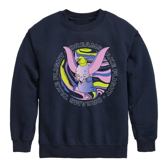 Disney Dumbo Animated - Dreams Take Flight - Toddler & Youth Crewneck Fleece Sweatshirt