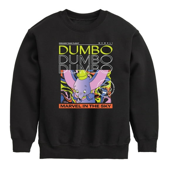 Disney Dumbo Animated - Marvel In The Sky - Toddler & Youth Crewneck Fleece Sweatshirt