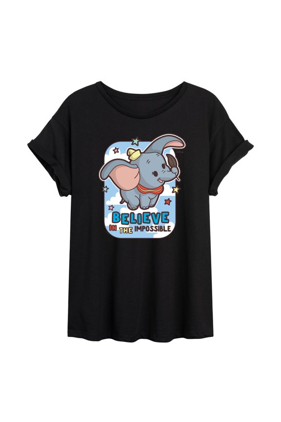 - Dumbo - Believe In The Impossible - Juniors Ideal Flowy Muscle T-Shirt