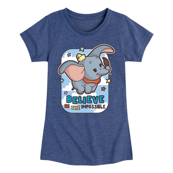 Disney - Dumbo - Believe In The Impossible - Toddler & Youth Girls Short Sleeve Graphic T-Shirt