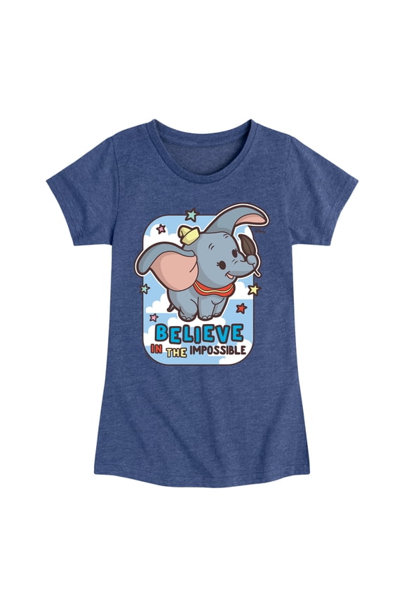 - Dumbo - Believe In The Impossible - Toddler & Youth Girls Short Sleeve Graphic T-Shirt