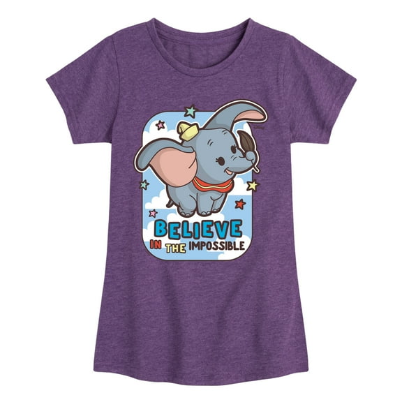 Disney - Dumbo - Believe In The Impossible - Toddler & Youth Girls Short Sleeve Graphic T-Shirt